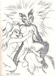 3girls anthro breasts cunnilingus female furry interspecies james_m_hardiman lesbian mouse mousey_love_girls pussy rodent skunk threesome yuri