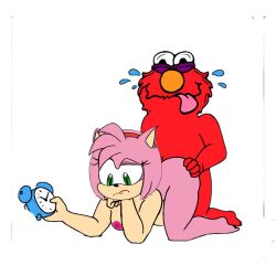 1boy 1girls absurd_res alarm_clock amy_rose anthro artist_request breasts clock crossover doggy_style duo elmo female from_behind_position happy happy_sex hedgehog hi_res mobian_(species) muppets rodent sega sesame_street sesame_workshop sex small_breasts sonic_(series) sonic_the_hedgehog_(series) unsatisfied weird_crossover