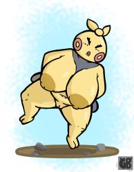 1girls anthro cartoony female female_only makuhita nintendo pokémon_(species) pokemon shortstack solo sumo sumo_wrestling terryeternity video_games