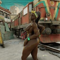 1girls 3d ass ass_grab big_ass black_hair breasts cake capcom chocolate dark-skinned_female dark_skin female female_only human human_only kimberly_jackson lacoux3d nude nude_female self_upload small_breasts street_fighter street_fighter_6