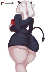 ass ass_focus big_ass business_suit business_woman child_bearing_hips demon fat_ass female helltaker huge_ass lewddoodler office office_lady pandemonica_(helltaker) panties_visible_through_clothing pear-shaped_figure pear_shaped pear_shaped_female pencil_skirt skirt thick_thighs thunder_thighs tight_clothing tight_skirt wide_hips