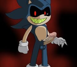 ankifun big_penis casual cum cum_drip dark_skin erection exposed_torso footwear genital_fluids genitals gloves handwear humanoid_penis looking_at_viewer male male_only mobian_(species) penis red_eyes simple_background smile solo solo_focus sonic.exe sonic.exe_(character) sonic.exe_(series) sonic_(series) sonic_the_hedgehog sonic_the_hedgehog_(series) standing teenagebratwurst teeth testicles vein veiny_penis