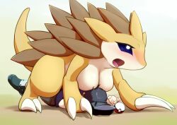 anthro blush breasts claws female hair human male male/female mammal nintendo nipples nude pokémon_(species) pokemon pokemon_(species) ryu_masakaze sandslash sex video_games