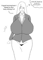 anonsmall big_ass big_breasts big_lips boss business_suit foreskin hiromi_tanabe hiromi_tanabe huge_ass huge_breasts japanese_girl mature_female original_character plump_lips sagging_breasts secretary small_penis small_penis_adoration small_penis_big_foreskin small_waist