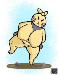 1girls anthro cartoony female female_only makuhita nintendo pokémon_(species) pokemon shortstack solo sumo sumo_wrestling terryeternity video_games