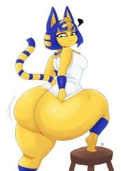 1girls 2d 2d_(artwork) 2d_artwork animal_crossing animal_ears animal_humanoid animal_tail ankha ankha_(animal_crossing) annoyed annoyed_expression anthro anthro_only ass ass_bigger_than_head ass_focus background barefoot big_butt blue_hair bob_cut bottom_heavy breasts bubble_ass bubble_butt butt cat cat_ears cat_girl cat_humanoid cat_tail clothed curvaceous curvaceous_female curvy dat_ass digital_art digital_drawing digital_drawing_(artwork) digital_media digital_media_(artwork) digital_painting_(artwork) dress dumptruck_ass egyptian egyptian_cat egyptian_female exposed exposed_ass exposed_butt eyebrows eyelashes fat_ass felid felid_humanoid feline feline_ears feline_humanoid feline_tail felis female female_focus female_only fiffer hair hi_res high_resolution highres huge_ass huge_butt humanoid humanoide large_ass mascara massive_ass massive_butt nintendo revealing_clothes short_ears short_hair simple_background small_clothes small_dress soles solo solo_female solo_focus stool striped_tail struggling struggling_to_fit tail thick thick_ass thick_butt thick_thighs thighs tight_clothing tight_fit underass voluptuous voluptuous_female white_background yellow_body yellow_fur yellow_skin