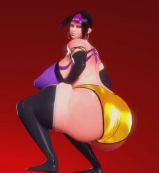 1girls 3d 3d_animation animated bouncing_ass bouncing_breasts dat_ass earrings female female_only hoop_earrings huge_ass huge_breasts huge_thighs juri_han massive_ass massive_breasts prevence solo street_fighter thick_thighs twerking