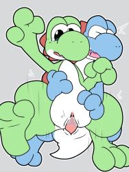 1boy 1girls duo female male male/female mario_(series) nintendo scalie sex yoshi zaurusver