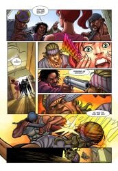 andes_studio comic dark-skinned_male english_text gun home_invasion knocked_out male poonnet red_hair text wrestler