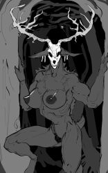 forest forest_background horns monster monster_girl wendigo yamabat