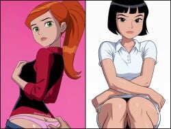 1girls ai_generated ass_focus ass_grab ben_10 ben_10_alien_force ben_10_omniverse ben_10_ultimate_alien big_ass breasts cartoon_network female gwen_tennyson gwen_tennyson_(alien_force) gwen_tennyson_(omniverse) gwen_tennyson_(ultimate_alien) jeanbombila666 jeans julie_yamamoto long_hair male