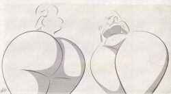 2girls ass_body belly_button breasts female female_only huge_ass huge_thighs minimalist multiple_girls peach_ass sparks_spectrum thighs