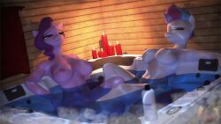 3d_(artwork) absurd_res anthro anthrofied areola breasts candle candlelight candlestick closed_eyes digital_media_(artwork) equid equine female green_eyes hasbro hi_res horse hot_tub huge_filesize light light_reflection loveslove mammal mlp_g5 multiple_girls my_little_pony nipples nude pipp_petals_(mlp) pony reflection refraction sibling sister sisters steam zipp_storm_(mlp)