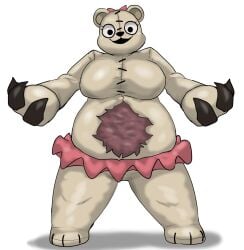 big_breasts big_thighs dark_deception enigi09 furry looking_at_viewer mama_bear_(dark_deception) nightmare_waifu plushie plushie-like thick_thighs video_games