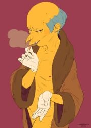 2022 gloves male male_only montgomery_burns mr_burns papilion smithers smoking the_simpsons