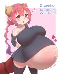 1111122 1girls breasts dadouko female female_only huge_belly huge_breasts hyper_belly hyper_pregnancy ilulu_(dragon_maid) miss_kobayashi's_dragon_maid pregnant ready_to_pop solo text