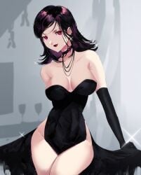 alternate_costume atlus black_hair breasts female lipstick maya_amano persona persona_2 sinko solo tagme