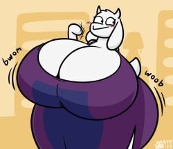 1girls big_ass big_breasts big_butt breast_expansion female female_only furry hourglass_figure huge_ass huge_breasts hyper_ass hyper_breasts mattthetooncat tagme toriel undertale undertale_(series)