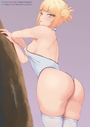 1girls ass ass_focus bare_shoulders big_ass big_breasts big_butt blush breasts embarrassed female himiko_toga huge_ass large_ass looking_at_viewer my_hero_academia nsfw_oa short_hair solo solo_female standing swimsuit swimwear thick_thighs thighs tsundere