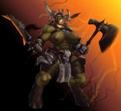 2021 abs absurd_res anthro armor axe beastman beastman_(warhammer) biceps big_breasts bottomwear bovid bovine breasts clothing digital_media_(artwork) dual_wielding european_mythology facial_piercing female gauntlets gloves greek_mythology handwear heid_(artist) hi_res holding_object holding_weapon hooves horn loincloth mammal melee_weapon minotaur minotaur_female monster_girl mtf_crossgender muscular muscular_anthro muscular_female muscular_thighs mythology nose_piercing nose_ring open_mouth piercing rule_63 serratus solo taurox_the_brass_bull triceps warhammer_(franchise) warhammer_fantasy weapon