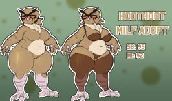 adoptable bird breasts female hoothoot pokemon pussy redactedinlight thick thick_thighs vaginal_penetration