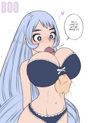 big_breasts biggies00 blue_eyes blush bra disembodied_penis english_text hands_behind_back heart kissing_penis large_breasts light-skinned_female light-skinned_male light_skin lingerie long_hair my_hero_academia nejire_hado paizuri penis_under_another's_clothes tamaki_amajiki text titjob underwear unseen_male_face