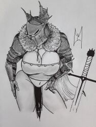 big_breasts female female_focus female_knight female_only for_honor helmet rule_63 sirchanceman skimpy skimpy_armor skimpy_clothes thick unconvincing_armor warden_(for_honor)