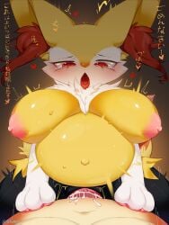 1boy 1girls 2022 anthro anthro_penetrated areola big_breasts blush bodily_fluids braixen breasts cum cum_in_pussy cum_inside digital_media_(artwork) duo female female_penetrated front_view genital_fluids hi_res male male/female male_penetrating male_penetrating_female nintendo nipples open_mouth penetration pokémon_(species) pokemon pokemon_(species) pokephilia sex solo_focus text tokonuri video_games