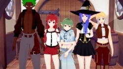 2boys 3d 3girls 4girls dark-skinned_male dark_skin eris_greyrat female fully_clothed koikatsu mentallymelted multiple_boys multiple_girls mushoku_tensei netorare no_sex ntr roxy_migurdia rudeus_greyrat swingers sylphiette_(mushoku_tensei)