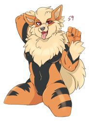 2022 anthro anthrofied arcanine aries84 black_pussy breasts canid canine canis female fur furry furry_only genitals hand_behind_head mammal naked neck_tuft nintendo nipples nude open_mouth orange_body orange_fur pokémorph pokemon pokemon_(species) portrait pussy simple_background solo stripes tail thick_thighs three-quarter_portrait tongue tongue_out tuft video_games white_background