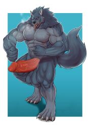 abs anthro balls biceps big_balls big_muscles big_penis breath bulge canid canine canis claws enigma_(daltenigma) erection fangs flasker fur genitals grey_body grey_fur hi_res huge_balls huge_cock humanoid_genitalia humanoid_penis hyper looking_at_viewer male mammal muscular nipples nude pecs penis simple_background solo tongue tongue_out vein veiny_penis wolf yellow_eyes