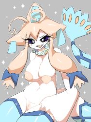 absurd_res anthro breasts collar cute_fangs fakémon fan_character fangs female genitals hi_res hybrid jirachi legendary_pokemon milotic nintendo nipples nude pokémon_(species) pokefusion pokemon pokemon_(species) pukemilked pussy smile solo sparkles spiked_collar spikes video_games