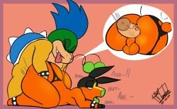 2boys anal anal_sex anthro ass axel_the_tepig backsack balls big_butt big_pecs bodily_fluids clothing clothing_aside crossover digital_media_(artwork) domestic_pig duo eljelicsnsfw excited gay gay_sex genital_fluids genitals hi_res huge_butt koopaling larry_koopa looking_back male male/male male_penetrating mammal mario_(series) nintendo nintendo_entertainment_system nude open_mouth pecs penetration penis pokémon_(species) pokemon reptile scalie sex simple_background suid suina sus_(pig) tepig tepigfan101 text thick_thighs thong thong_aside tongue turtle underwear underwear_aside video_games wide_hips