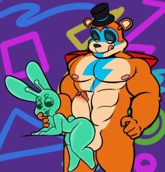 2022 abs al#3 animal_humanoid animatronic anthro ass backsack balls bear_animatronic big_balls big_butt big_muscles big_pecs big_penis blue_eyes clothing colored digital_media_(artwork) duo eljelicsnsfw erection excited eye_contact eyeshadow five_nights_at_freddy's five_nights_at_freddy's:_security_breach genitals glamrock_freddy_(fnaf) grabbing_from_behind half-closed_eyes hat headgear headwear humanoid lagomorph large_pecs leporid looking_at_another machine makeup male male/male male_only mammal mammal_humanoid muscular muscular_anthro muscular_male narrowed_eyes nipples nude open_mouth ornyrabi77 pecs penis rabbit robot scottgames sex smile therabit thick_thighs tongue tongue_out top_hat ursid ursid_humanoid video_games wide_hips