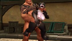 1boy 1girls breasts erontauren female female_focus kul_tiras nipples pandaren sex sfm tagme warcraft world_of_warcraft