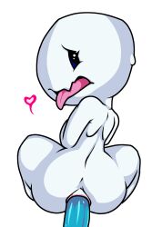 0x1g3n anal anal_sex anus black_eyes cyan_penis female_penetrated ice marshmallow marshmallow_(character) monster_girl naked naked_female sweat tongue_out white_body