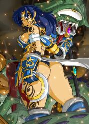 ami_mizuno ass barbarian bishoujo_senshi_sailor_moon blood bra chakram clothing female huge_ass huge_breasts large_breasts loincloth midriff muscular muscular_female navel panties revealing_clothes sailor_mercury shonuff thick_thighs wide_hips