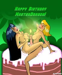 2girls blush britney_(totally_spies) cake clover_(totally_spies) female female_only gijoepwns human long_hair multiple_girls nude short_hair totally_spies tribadism yuri