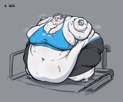 bursting_clothes fat fat_fetish fat_rolls fat_woman female female_focus ineffective_clothing inflation morbidly_obese obese_female self_upload spherical_inflation ssbbw struggling sunken_head sunken_limbs sweat sweating treadmill vhite9 walking weight_gain wii_fit wii_fit_trainer