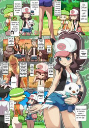 bag bee-j1 bianca_(pokemon) cheren_(pokemon) comic female hilda_(pokemon) human human_only machoke makoto_daikichi officer_jenny_(pokemon) oshawott pokemon pokemon_(species) pokemon_bw