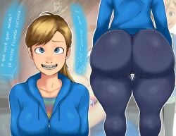 1girls aged_up ass ass_focus big_ass big_thighs disney inside_out jiggle jiggling_ass leggings riley_andersen teenager