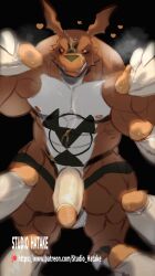 absurd_res anthro bandai_namco big_penis digimon digimon_(species) erection genitals group guilmon hatake hi_res huge_cock humanoid hyper hyper_genitalia hyper_penis male male/male muscular penis thick