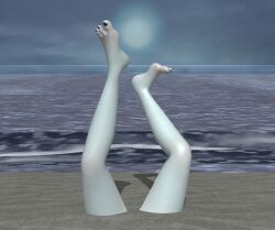 3d adventure_time beach beach_background black_toenails blue_skin buried_headfirst buried_in_sand feet feet_fetish foot_fetish foot_focus legs legs_apart legs_in_air legs_up marceline marceline_abadeer marceline_the_vampire_queen mlgdoe struggling_to_get_out stuck stuck_in_floor xnalara