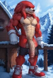 abs ai_generated boxers boxers_down flaccid_penis knuckles_the_echidna male_only muscular santarvengar sonic_the_hedgehog_(series) stable_diffusion steam tagme winter