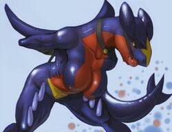 anthro bent_over blush bound breasts color female female_only gag gagged garchomp l1zardman nipples pokemon pokemon_(species) saliva solo tagme