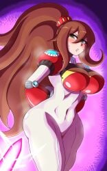 iris_(mega_man) iris_-another-_(mega_man) large_breasts mega_man mega_man_x_dive noburockman sideboob