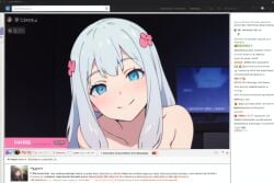 ai_generated airest bare_shoulders cropped eromanga_sensei female flower_hair_ornament hair_ornament izumi_sagiri looking_at_viewer naked nude nudity prostitution seductive seductive_eyes seductive_look seductive_smile stable_diffusion stream_chat streamer streaming streaming_comments twitching white_hair white_skin