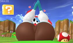 ! 1boy 1girls 3d ? ass ass_focus big_ass big_breasts block blue_hair breasts dark-skinned_female dark_skin dra111_(artist) dragon316 female female_focus huge_ass looking_at_viewer luigi male mario_(series) mask mushroom nervous nintendo outdoors pipes public public_nudity puffy_nipples pussy shy_gal shy_gal_red super_mario_bros. tagme thick_thighs thighhighs viewer_perspective wide_hips