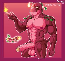 2024 abs absurd_res anthro balls big_penis electronic_arts elemental_creature elemental_humanoid erection feral fire flora_fauna genitals hi_res humanoid male male_only muscular muscular_anthro muscular_male nipples pecs penis pink_body plant plant_humanoid plants_vs._zombies plants_vs_zombies plants_vs_zombies_2:_it's_about_time popcap_games pyre_vine_(pvz) raised_arm reference_image sartex signature simple_background solo tail upper_teeth urethra vein veiny_penis