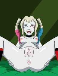 1girls anus areolae artist_name artist_request batman_(series) big_breasts blonde_hair blue_eyes breasts creampie cum cum_in_pussy dc dc_comics female female_only harleen_quinzel harley_quinn harley_quinn_(2019) harley_quinn_(series) multicolored_hair nipples pale-skinned_female pale_skin pigtails pink_anus pink_nipples pink_pussy presenting_pussy pussy solo tagme tagme_(artist) thighhighs white_skin